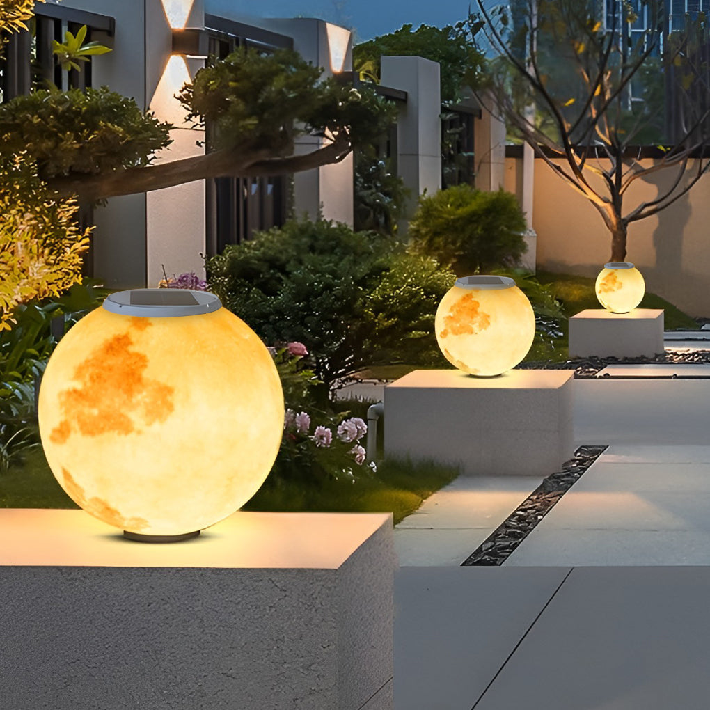 Moon Pillar Lights Modern Waterproof LED Resin Lamp