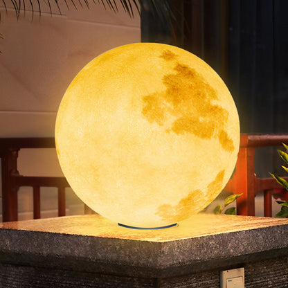 Moon-Shaped Stone Pillar Light – Solar & Hardwired Outdoor LED Decorative Post Cap Light