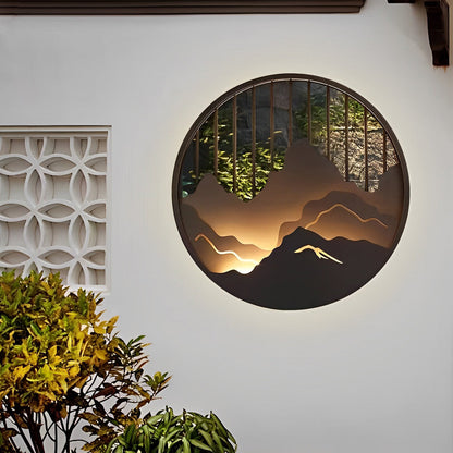 Mountain LED Wall Light Round Landscape Waterproof Light
