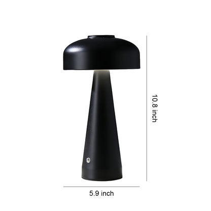 Mushroom Table Lamp Dimmable – Touch-Control Rechargeable Portable LED Bedside Light in White & Black