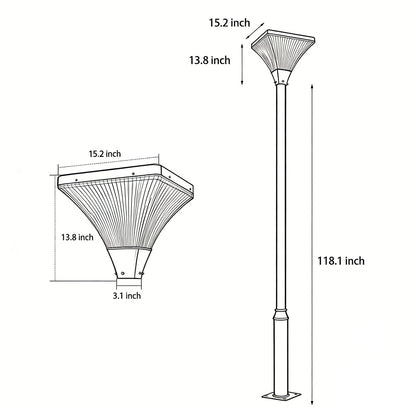 Night Street Light Striped Waterproof Square Modern Garden Lamp
