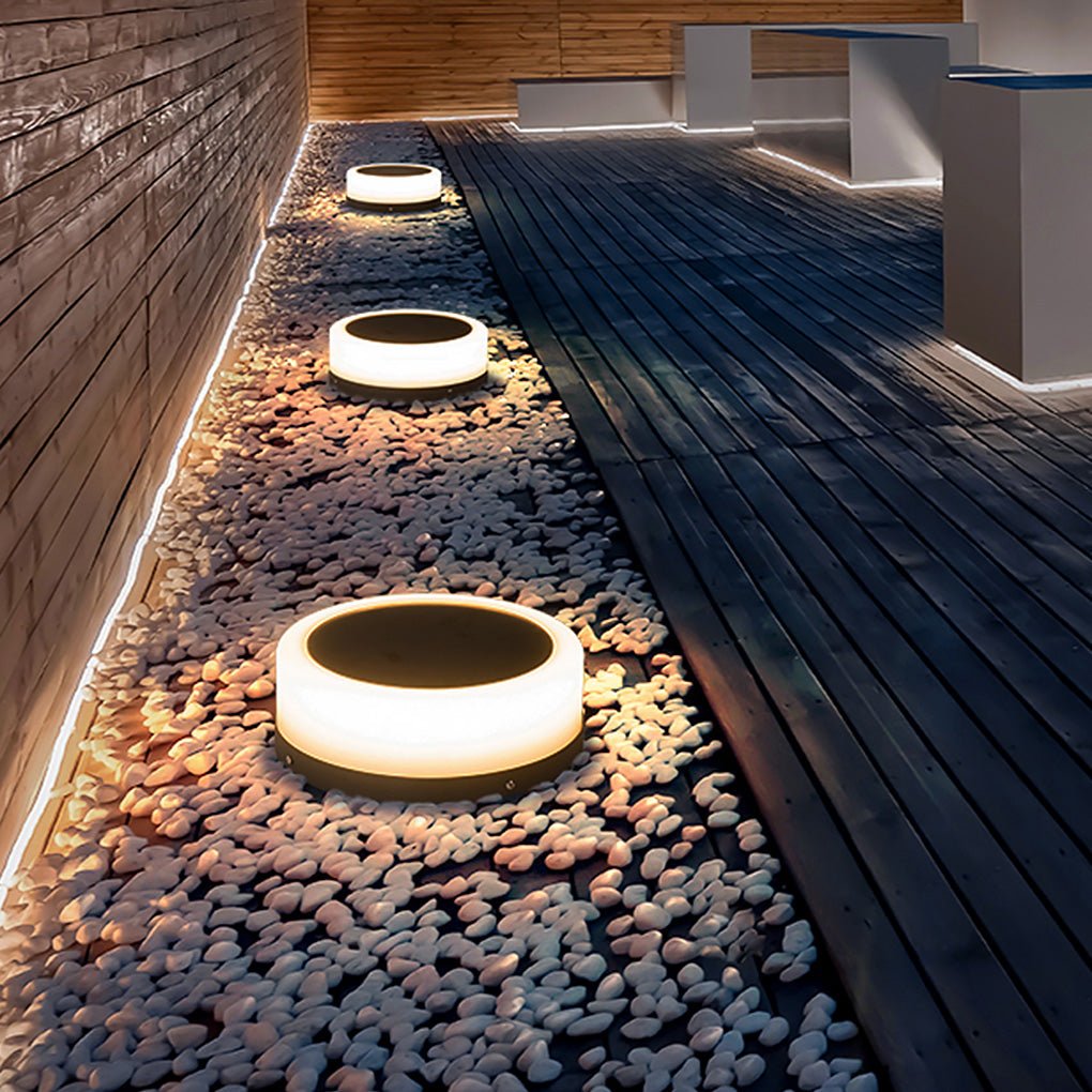Round Pillar Lights Minimalist Solar-Powered Garden Light