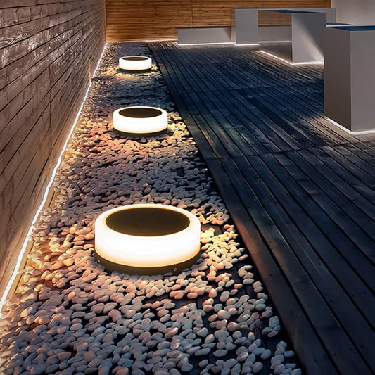 Round Pillar Lights Minimalist Solar-Powered Garden Light