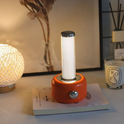 Sleek Metal Ambient Table Lamp with Audio and RGB Lighting - Minimalist Design
