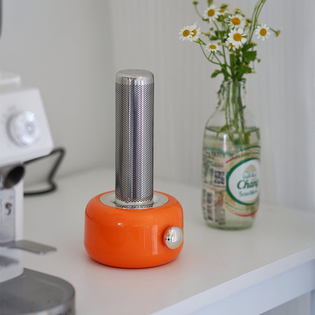 Sleek Metal Ambient Table Lamp with Audio and RGB Lighting - Minimalist Design