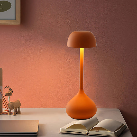 Rustic Metal Table Lamps - Minimalist Gourd-Shaped, Rechargeable