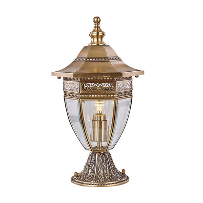 Glass Pillar Light European Style Outdoor Waterproof Lamp