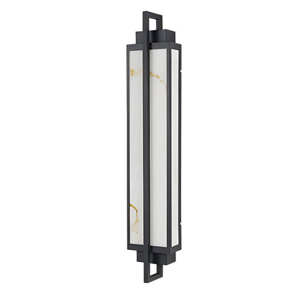 Outdoor Alabaster Wall Sconces Modern Black Linear Light