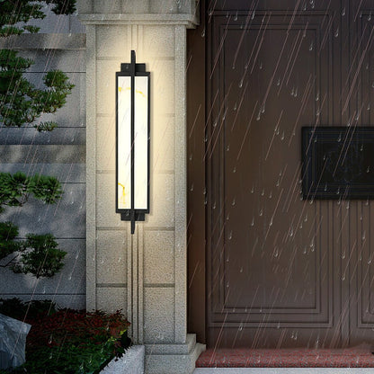 Outdoor Alabaster Wall Sconces Modern Black Linear Light