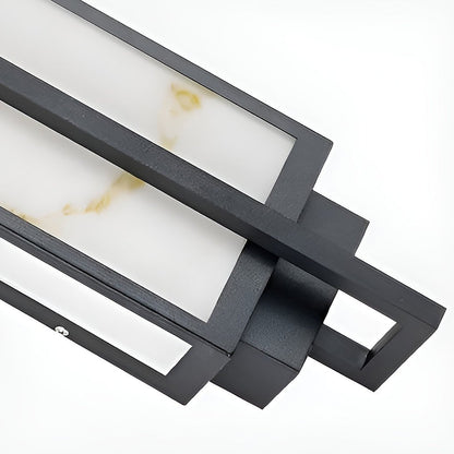 Outdoor Alabaster Wall Sconces Modern Black Linear Light