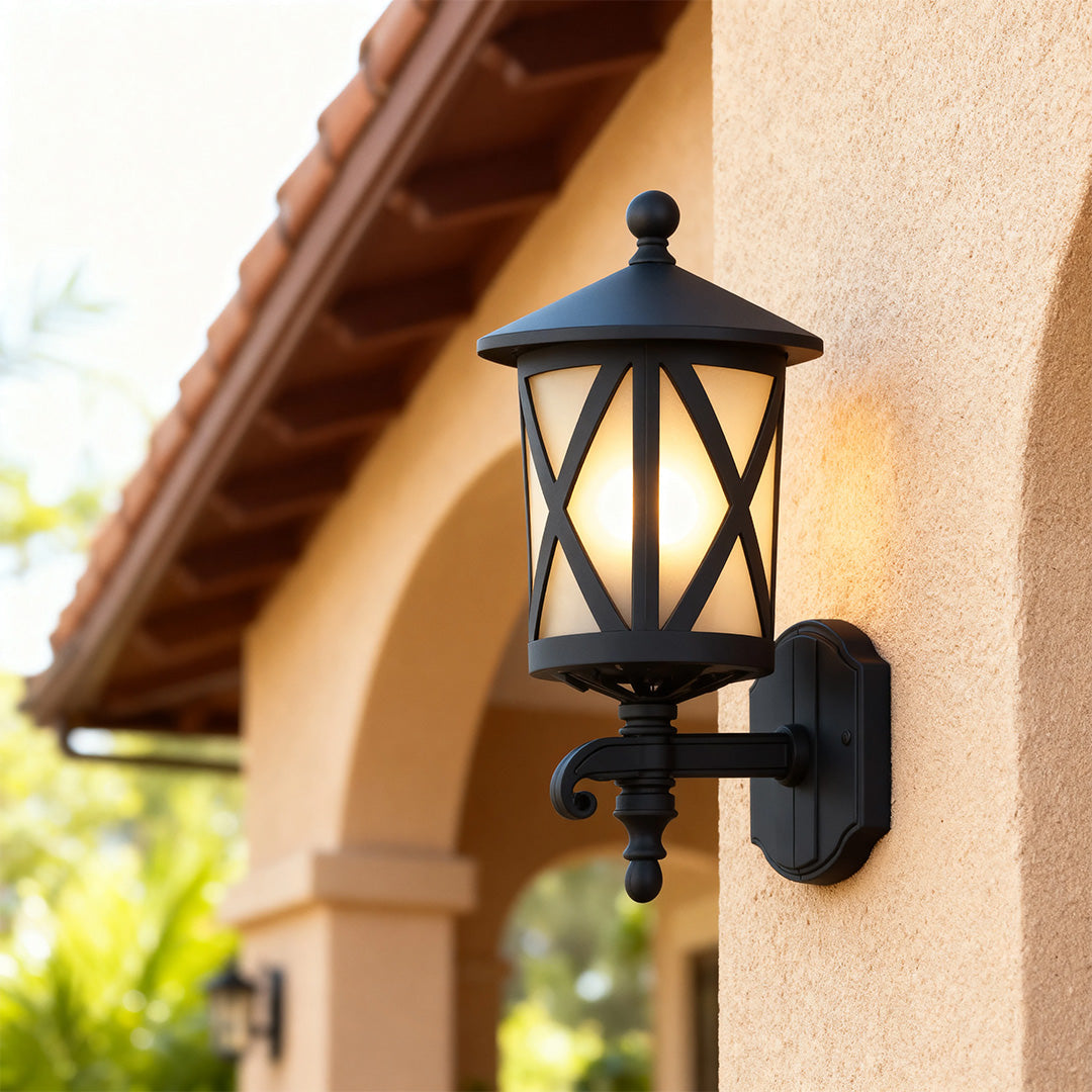 Outdoor Black Wall Light European Style Outdoor Waterproof Aluminum