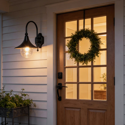 Outdoor Black Wall Lights Retro Creative Trumpet-Shaped Light