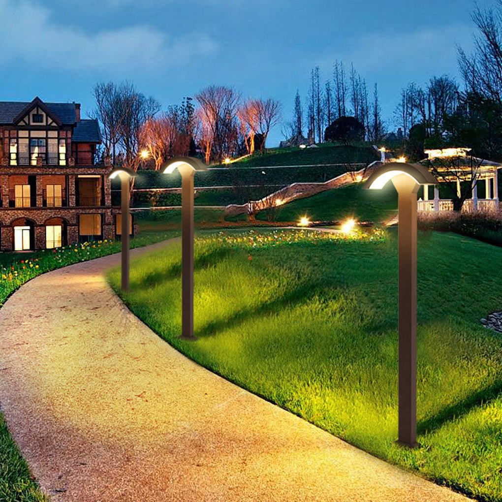 Fan-Shaped LED Lawn Pole Lamp with Motion Sensor Outdoor Landscape Lighting