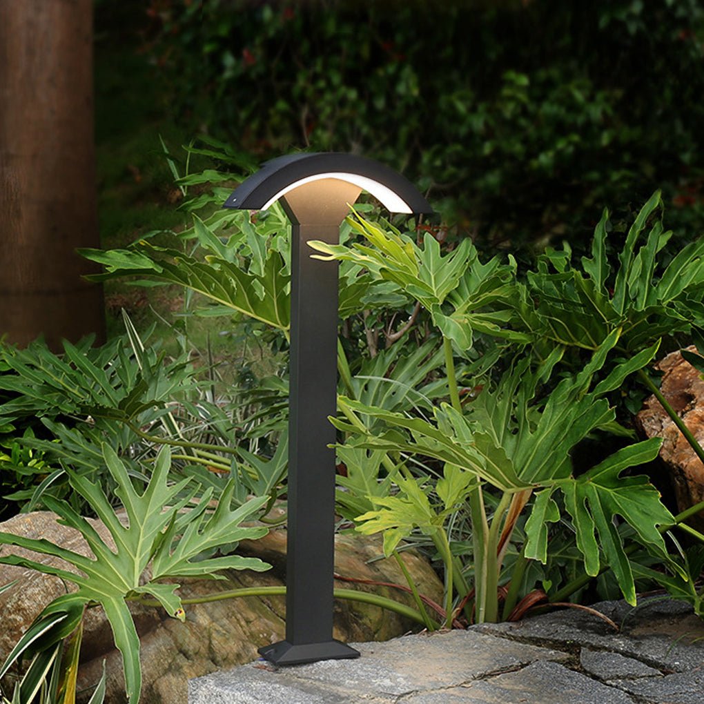 Fan-Shaped LED Lawn Pole Lamp with Motion Sensor Outdoor Landscape Lighting