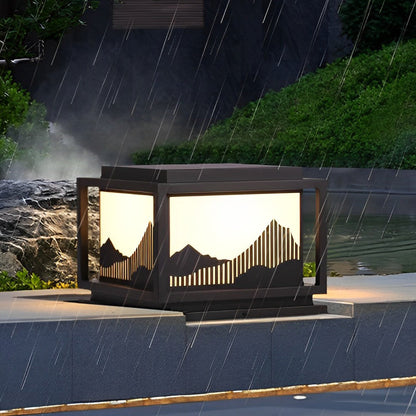 Outdoor Brick Pillar Lights Square Waterproof Landscape Solar Lamp