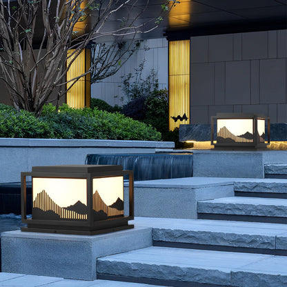 Outdoor Brick Pillar Lights Square Waterproof Landscape Solar Lamp