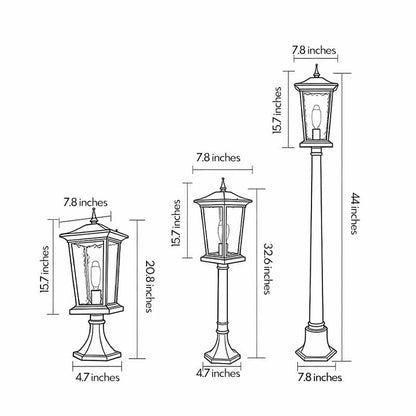 Outdoor Driveway Pillar Lights Minimalist Landscape Post Light