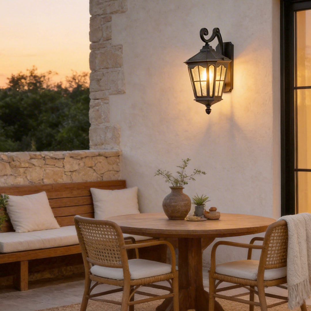 Outdoor Front Porch Lights Vintage LED Aluminum Solar Lantern