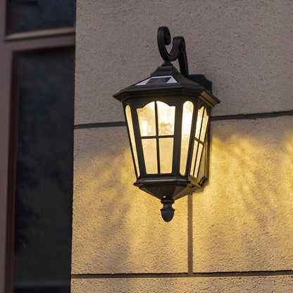 Outdoor Front Porch Lights Vintage LED Aluminum Solar Lantern