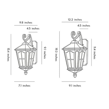 Outdoor Front Porch Lights Vintage LED Aluminum Solar Lantern