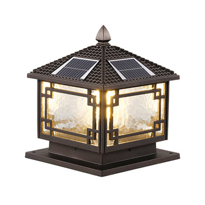Outdoor Garden Pillar Lights Waterproof European Solar Fence Lamp
