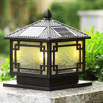 Outdoor Garden Pillar Lights Waterproof European Solar Fence Lamp