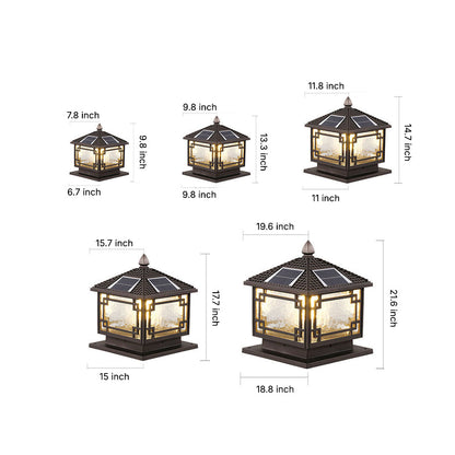 Outdoor Garden Pillar Lights Waterproof European Solar Fence Lamp