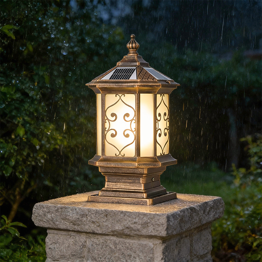 Outdoor Gate Pillar Lights European-Style Waterproof Pier Mount Lamp