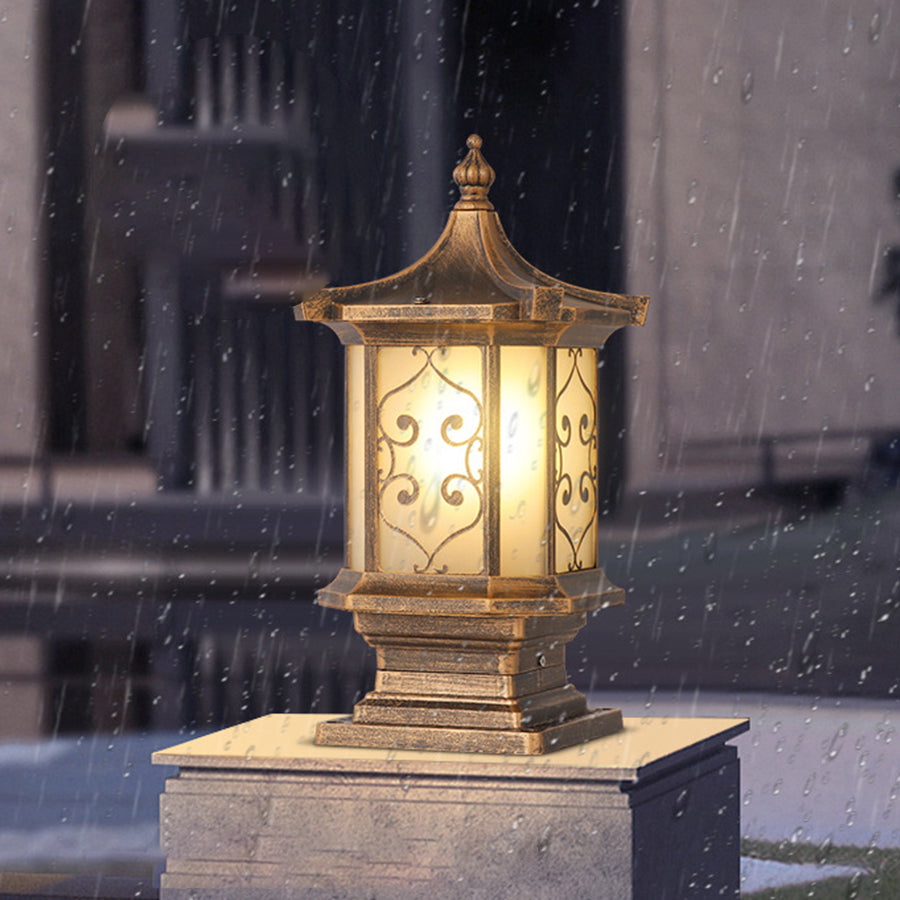Outdoor Gate Pillar Lights European-Style Waterproof Pier Mount Lamp