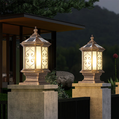 Outdoor Gate Pillar Lights European-Style Waterproof Pier Mount Lamp