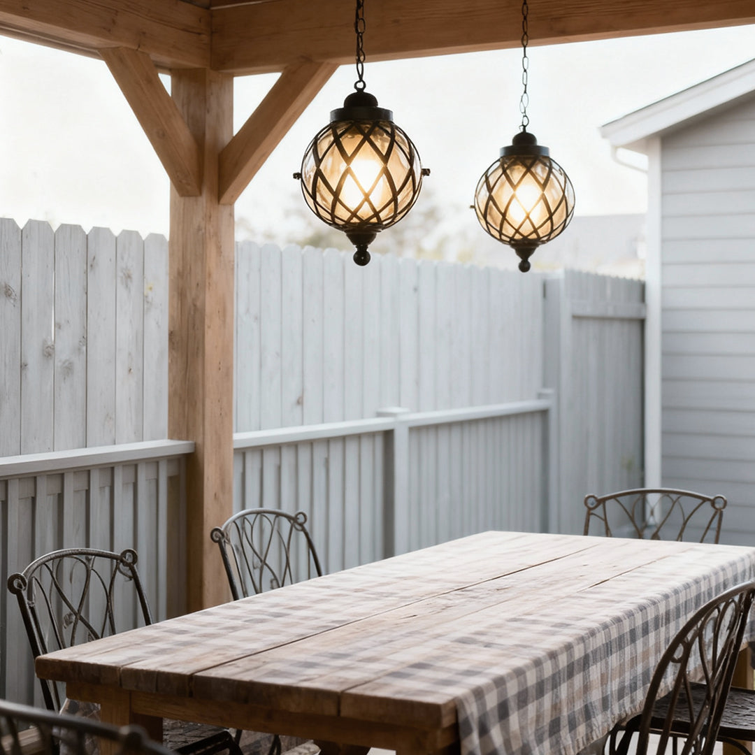 Outdoor Globe Pendant Light Aluminum Ceiling Light