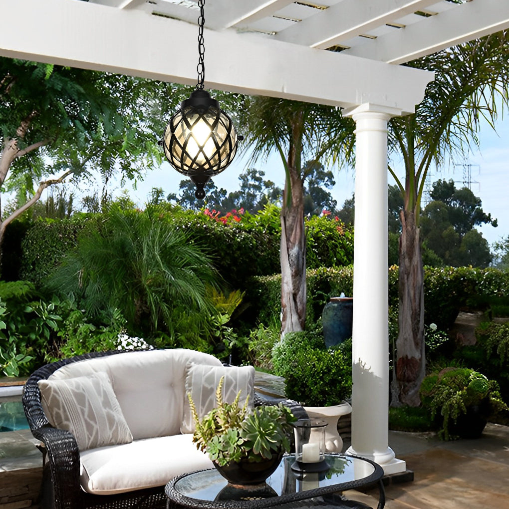 Outdoor Globe Pendant Light Aluminum Ceiling Light