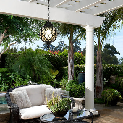 Outdoor Globe Pendant Light Aluminum Ceiling Light