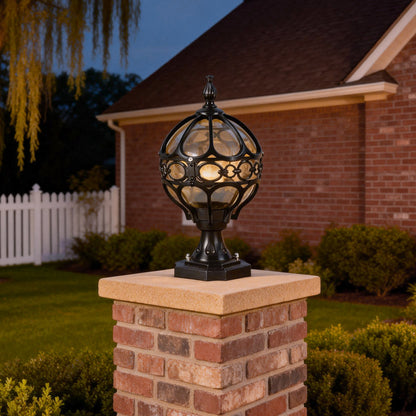 Outdoor Globe Pillar Lights European Die-Cast Aluminum Light