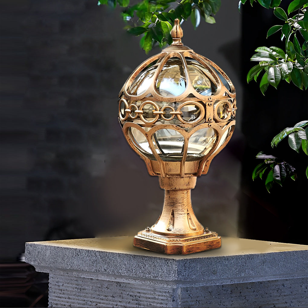 Outdoor Globe Pillar Lights European Die-Cast Aluminum Light