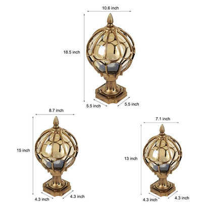 Outdoor Globe Pillar Lights Retro Glass Globe – Waterproof Black & Bronze Fence Post Cap Light