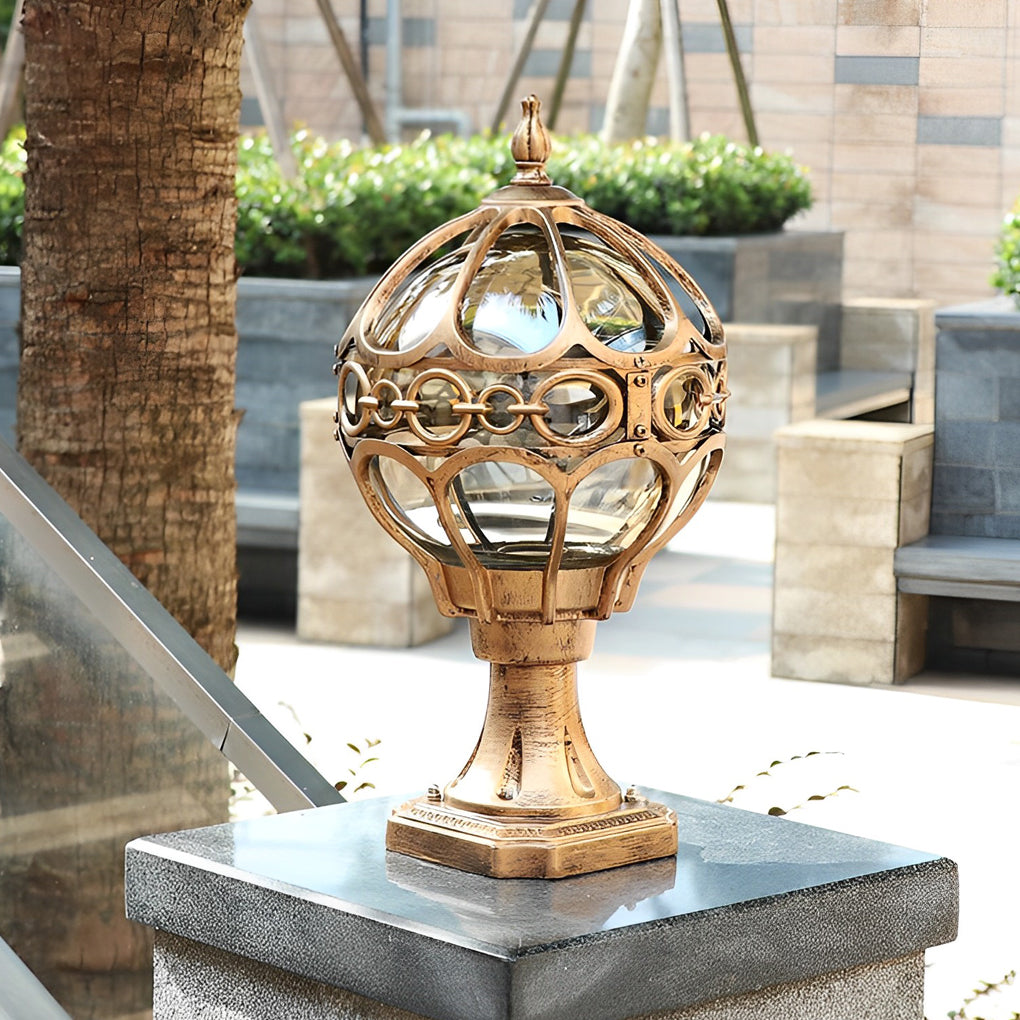 Outdoor Globe Pillar Lights European Die-Cast Aluminum Light