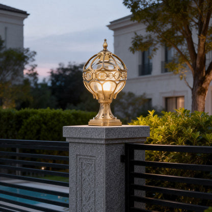 Outdoor Globe Pillar Lights European Die-Cast Aluminum Light