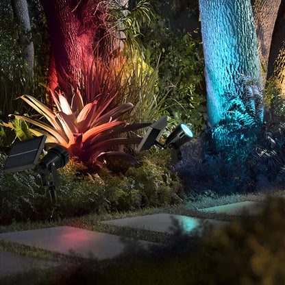 Ground Spike Solar Lights Adjustable LED RGB Waterproof Tree Spotlight