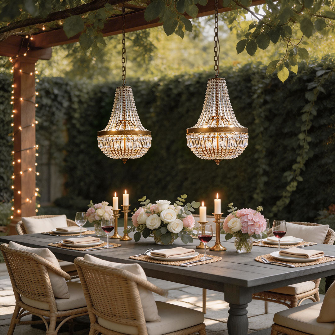 Outdoor Hanging Lantern Light Fixtures Luxury Crystal Ceiling Light