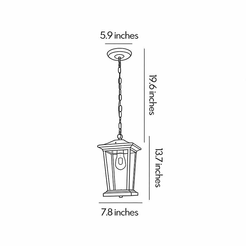 Outdoor Hanging Lights for Porch American Waterproof Pendant Light