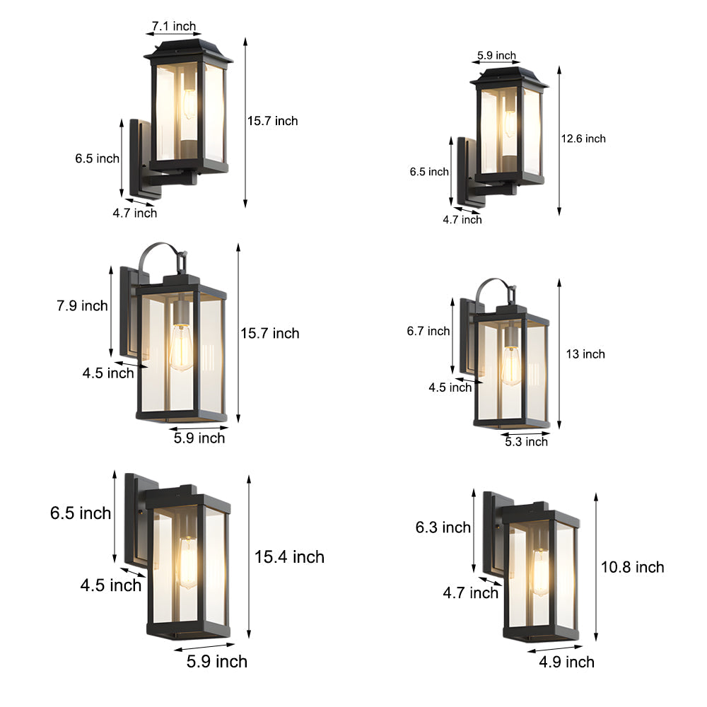 Waterproof Square Metal Outdoor Wall Sconces American-Style Minimalist