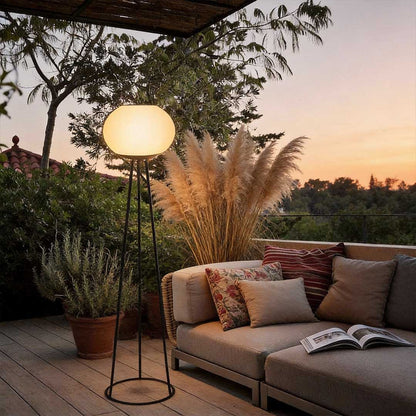 Outdoor LED Floor Lights Waterproof Solar Tripod Metal Lamp