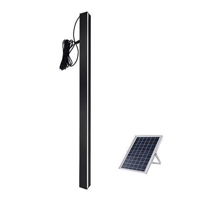 Outdoor Linear Wall Light Waterproof Black Modern Solar Ligh