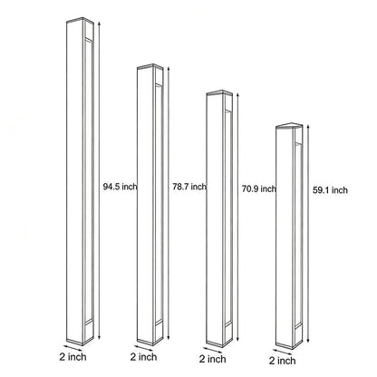 Outdoor Linear Wall Light Waterproof Black Modern Solar Ligh