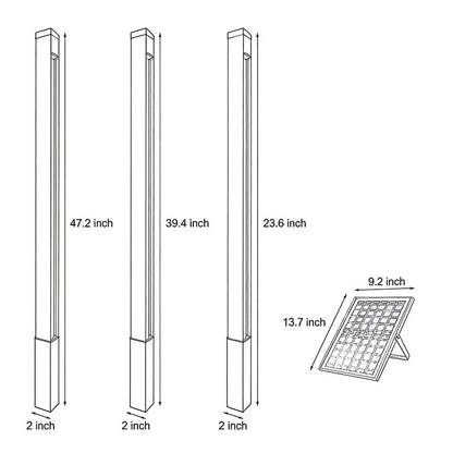 Outdoor Linear Wall Light Waterproof Black Modern Solar Ligh