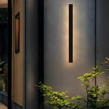 Outdoor Linear Wall Light Waterproof Black Modern Solar Ligh