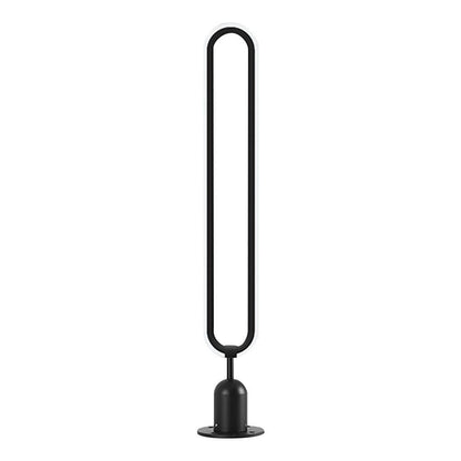 Sleek Black Oval Ring LED Solar Lights Modern Outdoor Minimalist Design