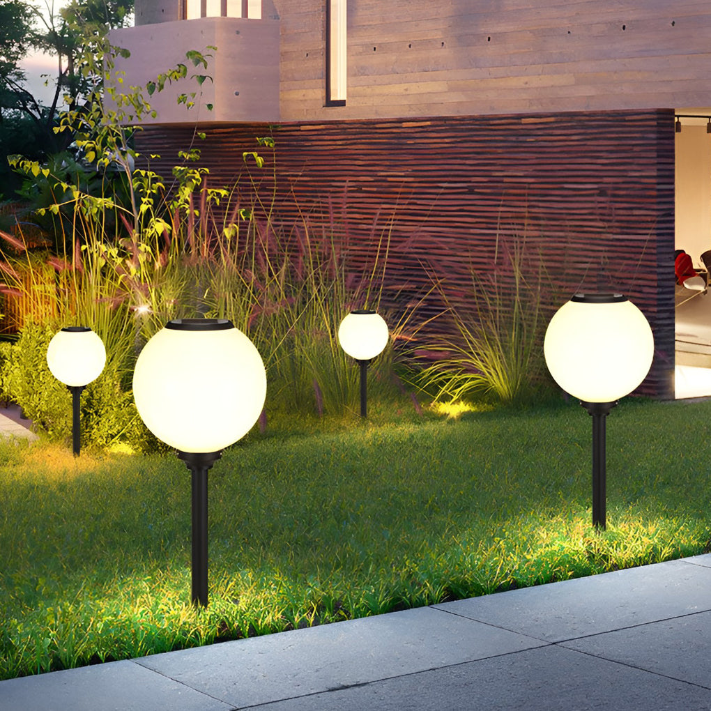 Glass Outdoor Path Light Globe Ball-Shaped LED Solar Light