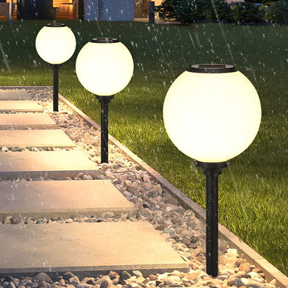 Glass Outdoor Path Light Globe Ball-Shaped LED Solar Light